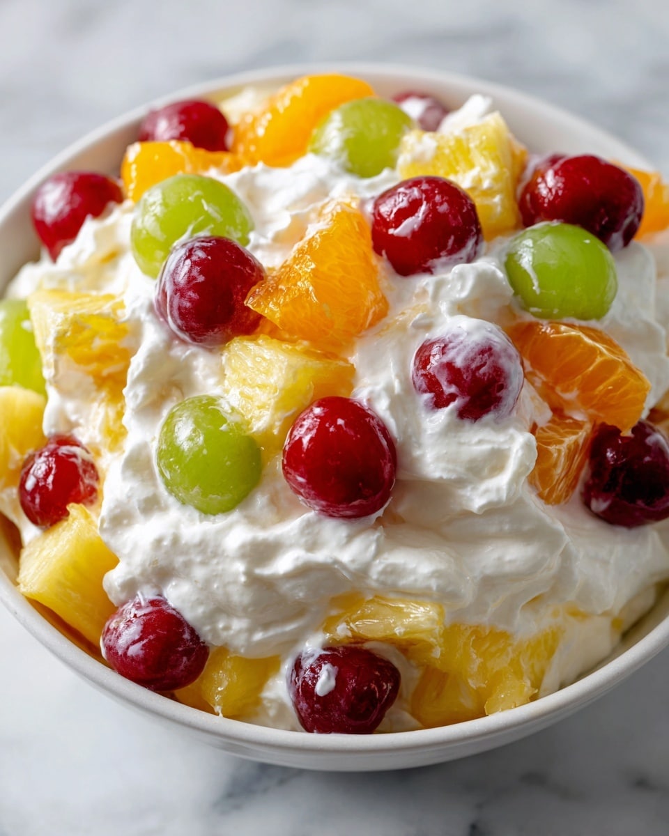 A white bowl filled with creamy yellow polenta that looks smooth and soft, topped with a sprinkle of light brown grated cheese and a small green rosemary sprig placed on top near the center. A woman’s hand holds a silver fork diving into the polenta from the right side of the bowl. The bowl sits on a white marbled surface. The lighting is bright, showing the creamy texture clearly. photo taken with an iphone --ar 4:5 --v 7