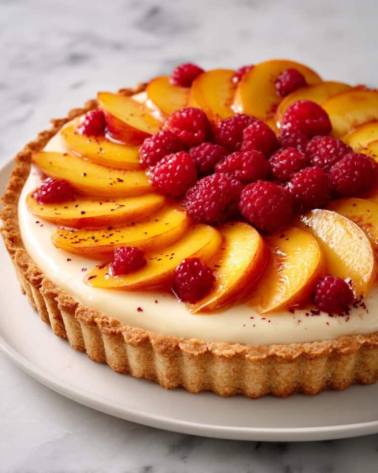 Decadent White Peach Mascarpone Tart for Sweet Summer Bliss Recipe