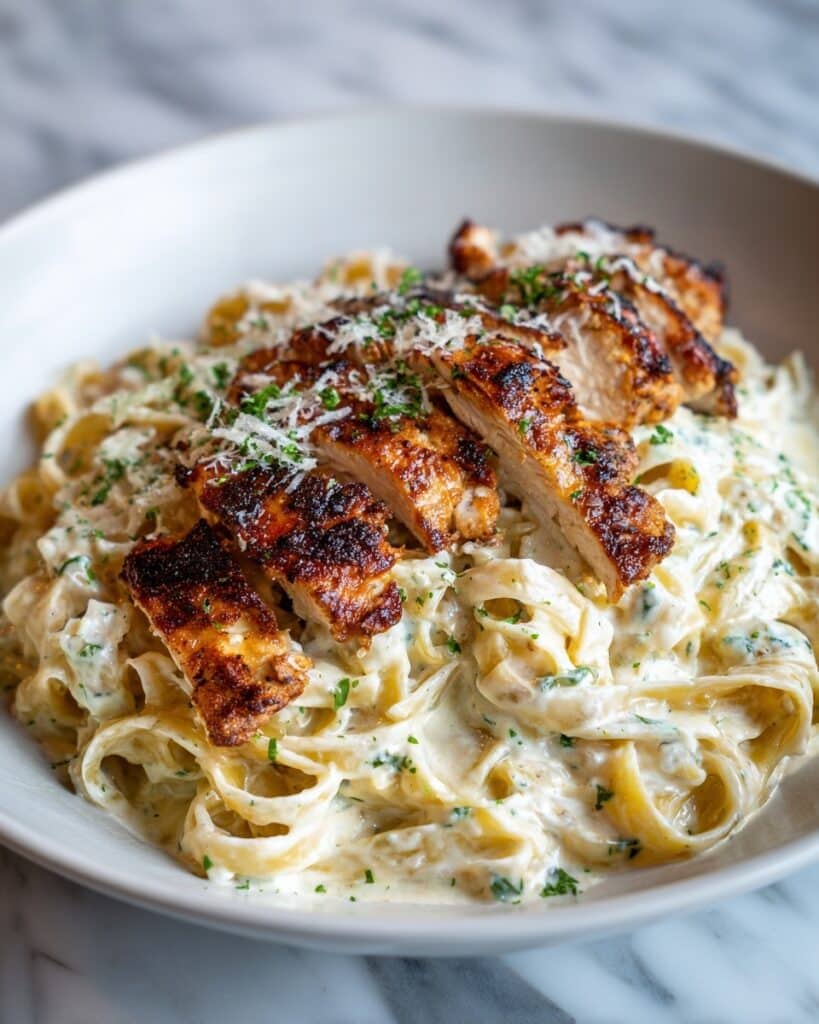 Creamy Cajun Chicken Linguine with Garlic Mozzarella Sauce Recipe