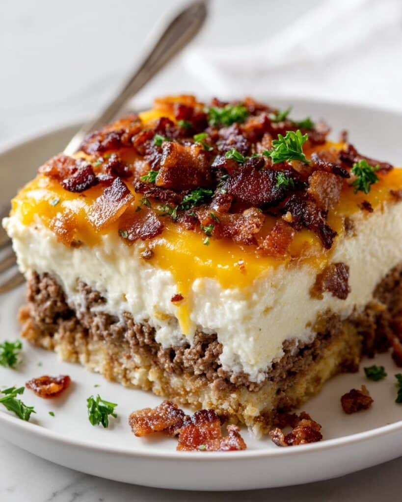 Low-Carb Bacon Cheeseburger Casserole Recipe