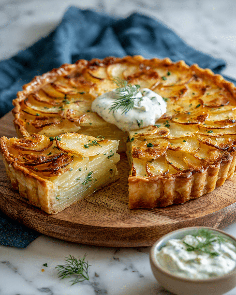 Crispy Cabbage Pie with Dill Cream Sauce Recipe