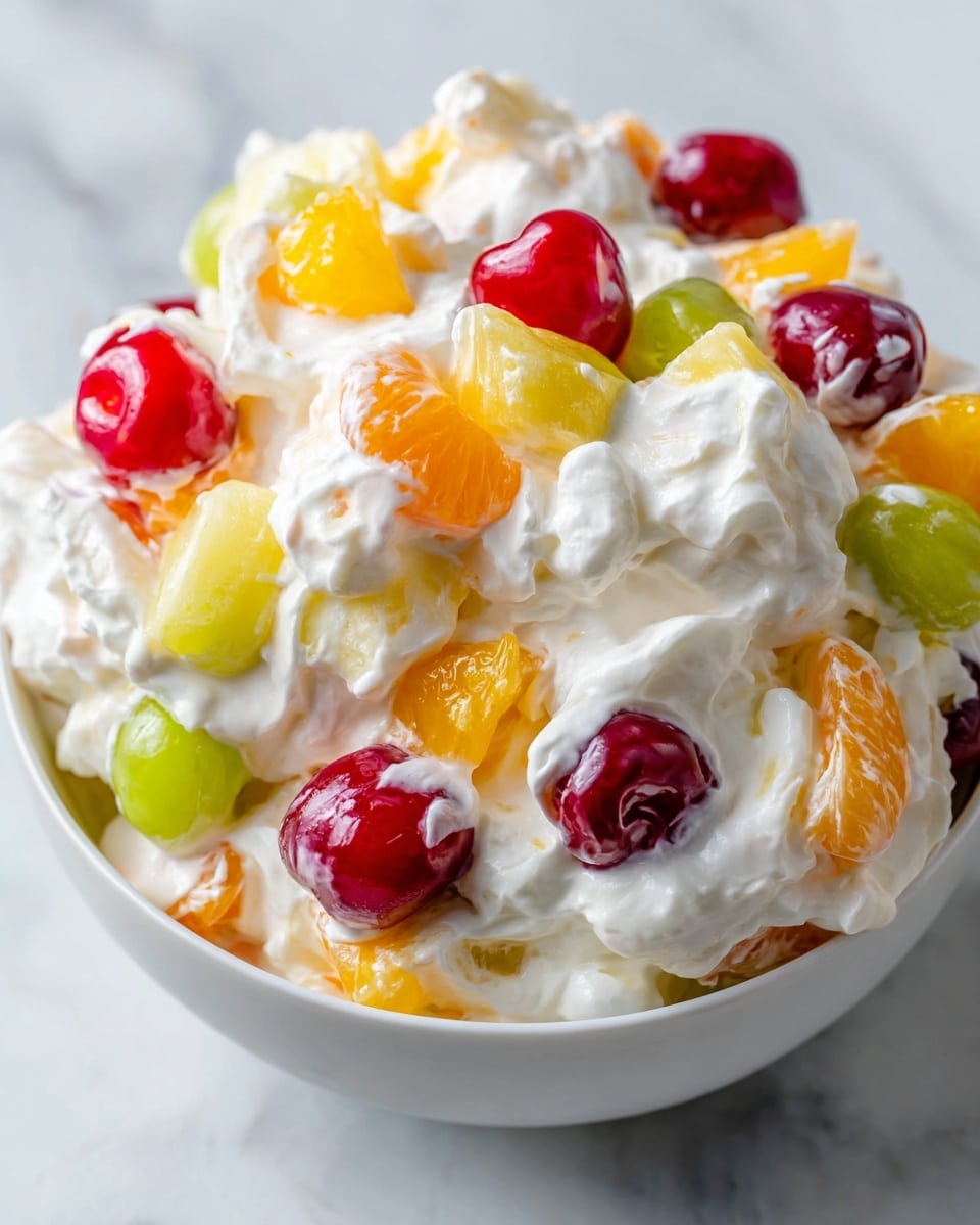 A white bowl holds a creamy, pale yellow risotto with a smooth texture. On top, there is a light sprinkle of grated cheese that looks slightly melted, adding a soft layer of white with hints of gold. A small sprig of green rosemary rests in the center, next to a silver fork that is partly inserted into the risotto. The bowl is set on a white marbled surface, creating a clean, bright background. Photo taken with an iphone --ar 4:5 --v 7