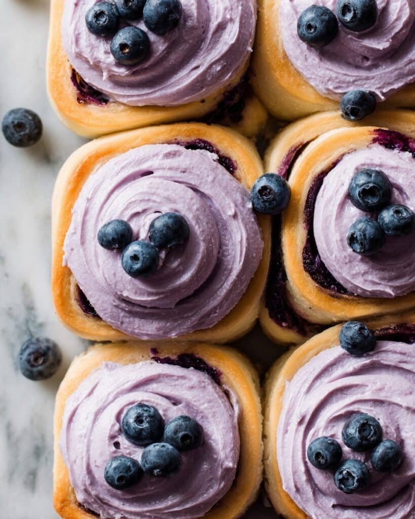 Blueberry Cinnamon Rolls with Cream Cheese Frosting Recipe