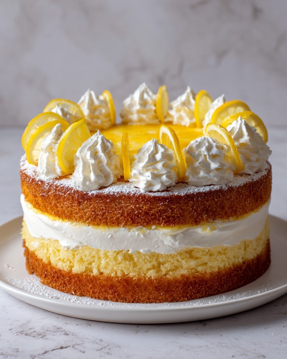 A round, single-layer cake with a golden-brown color sits on a white plate with a dark rim, placed on a white marbled surface. The top layer is covered with neatly arranged slices of red and yellow apples, each slice glossy and coated with a shiny amber glaze. The apple slices form a circular pattern radiating outward from the center hole, showing the cake is a ring shape. The texture of the cake edges looks slightly crisp and caramelized, while the interior seems moist and rich. photo taken with an iphone --ar 4:5 --v 7