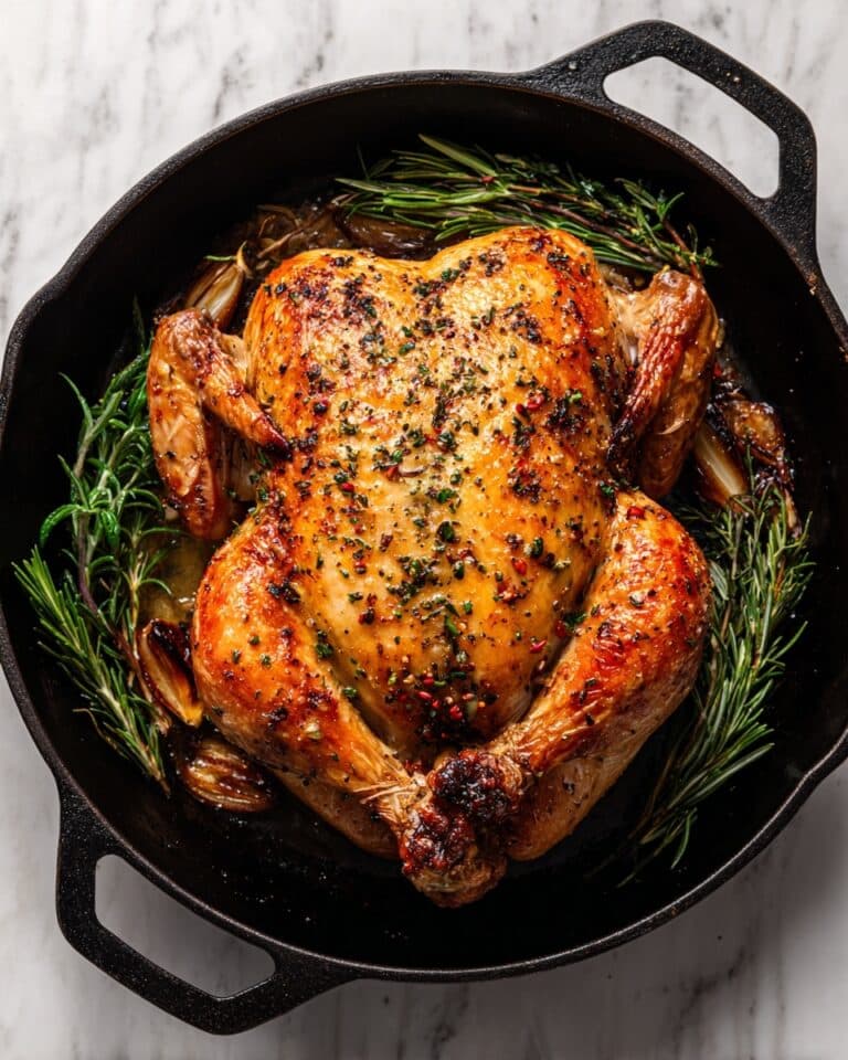 Garlic Herb Butter Roasted Chicken with Crispy Skin Recipe