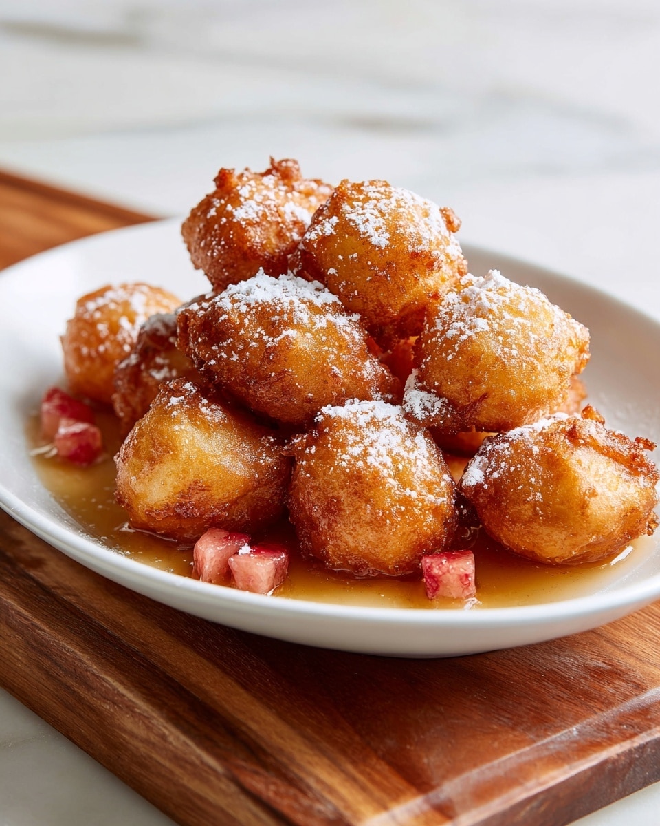 Baked Rhubarb Fritters with Sweet Glaze Recipe
