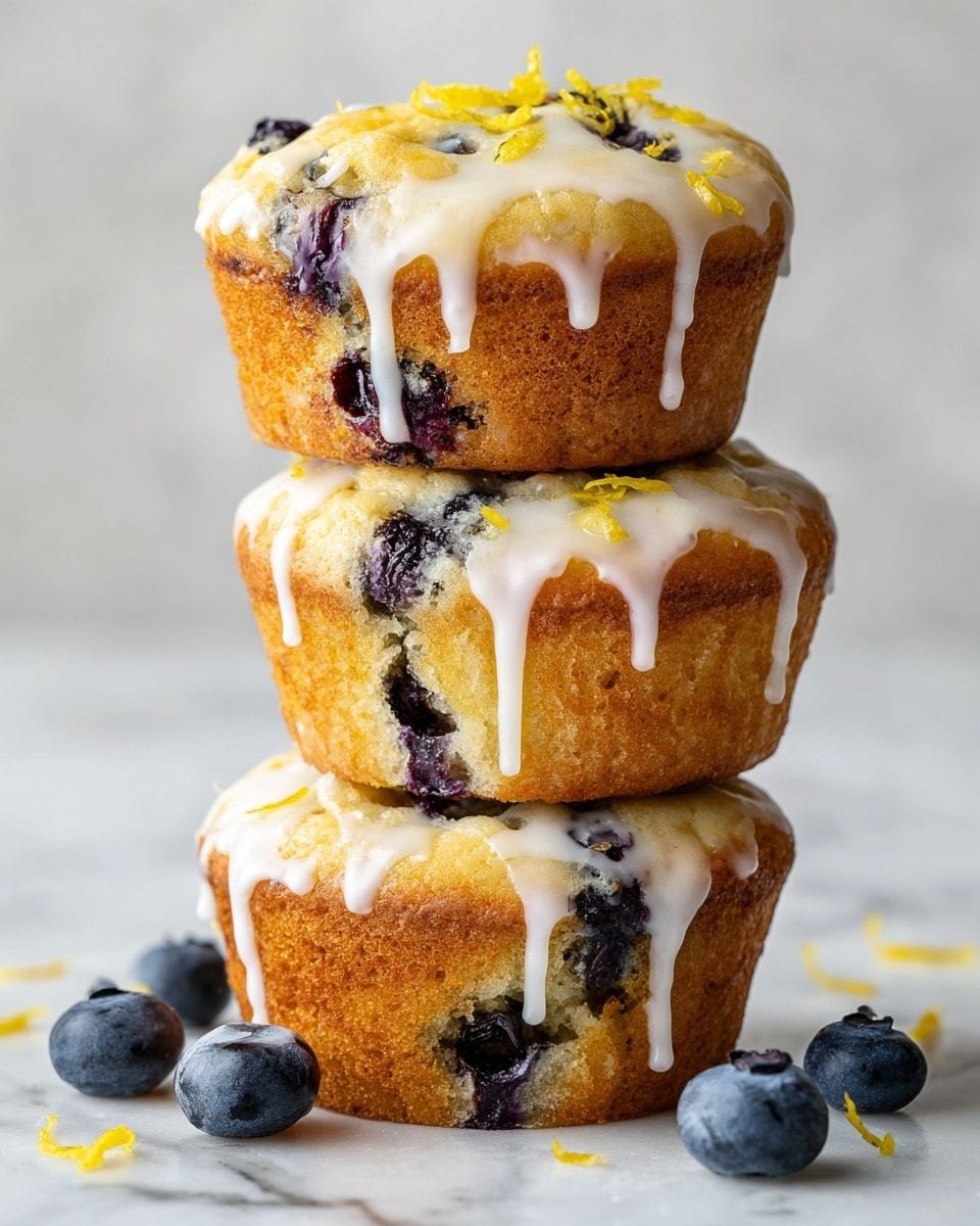 Moist Lemon Blueberry Zucchini Muffins with Zesty Glaze Recipe