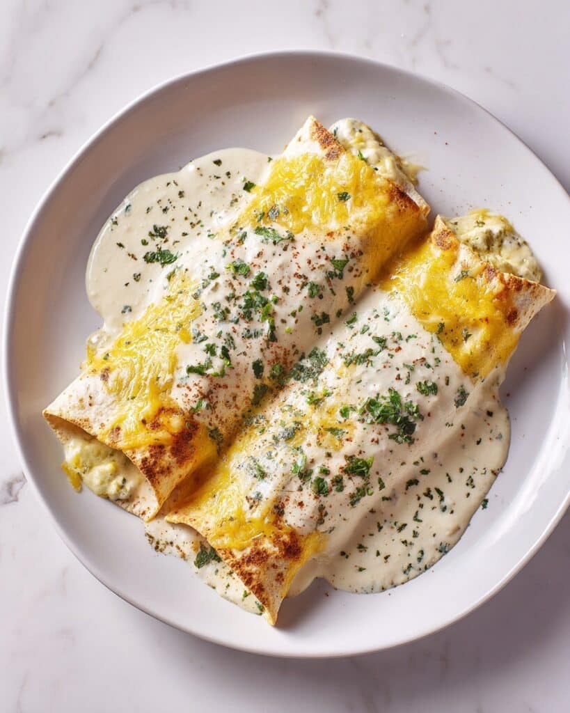 Easy Creamy White Chicken Enchiladas Recipe