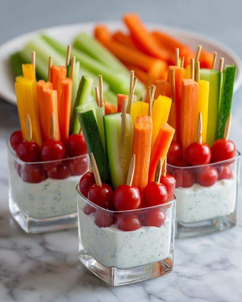Veggie Cups with Creamy Herb Dip Recipe