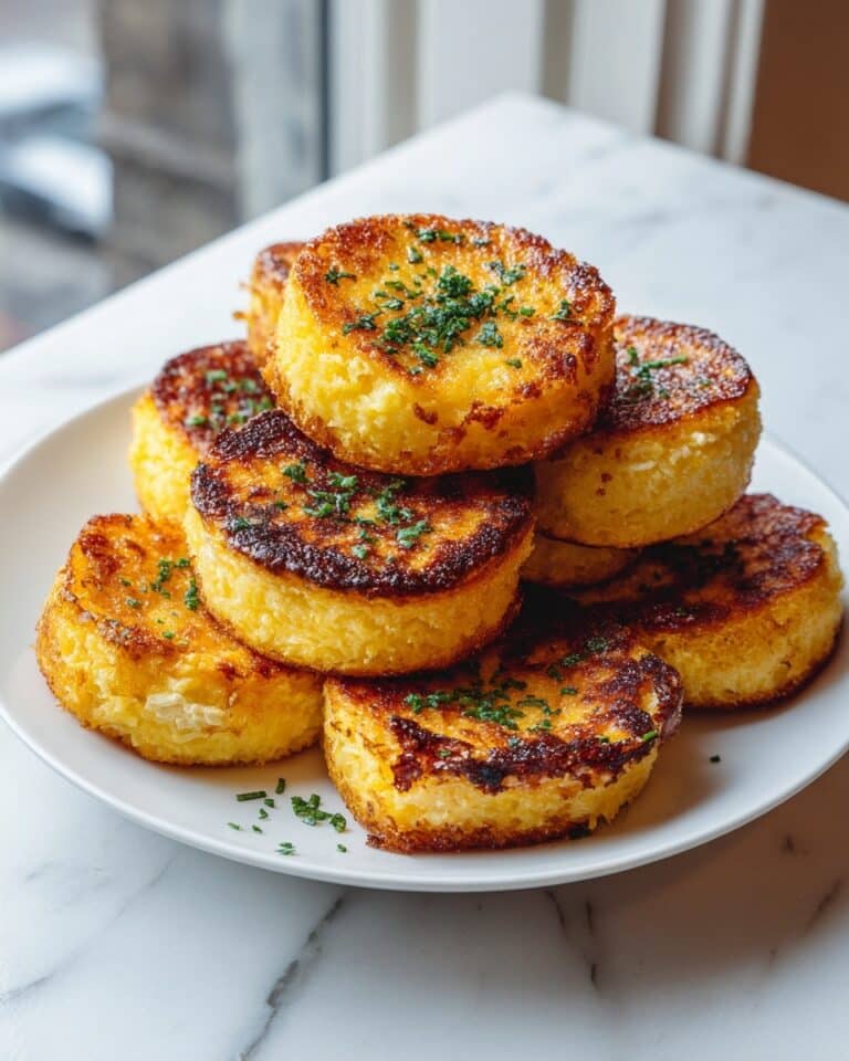 Crispy Parmesan Polenta Rounds with Golden Charred Edges Recipe