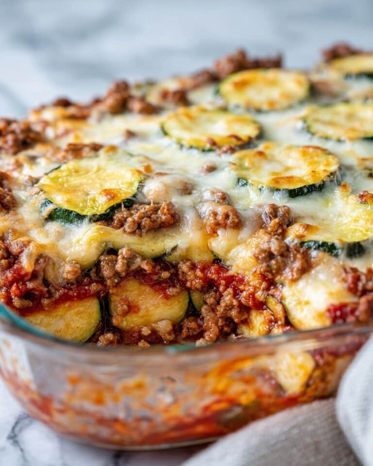 Cheesy Zucchini and Ground Beef Casserole Recipe