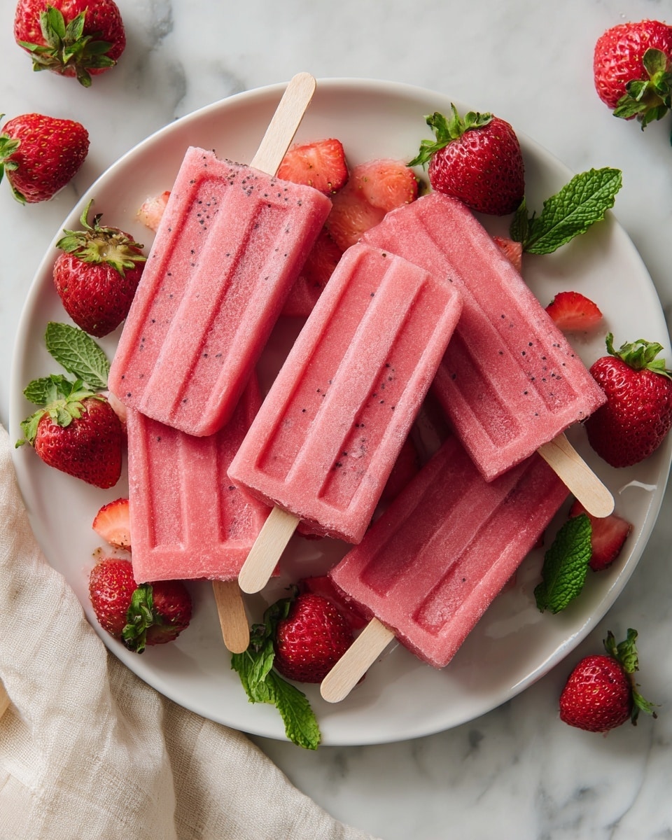 Strawberry Chia Seed Popsicles Recipe
