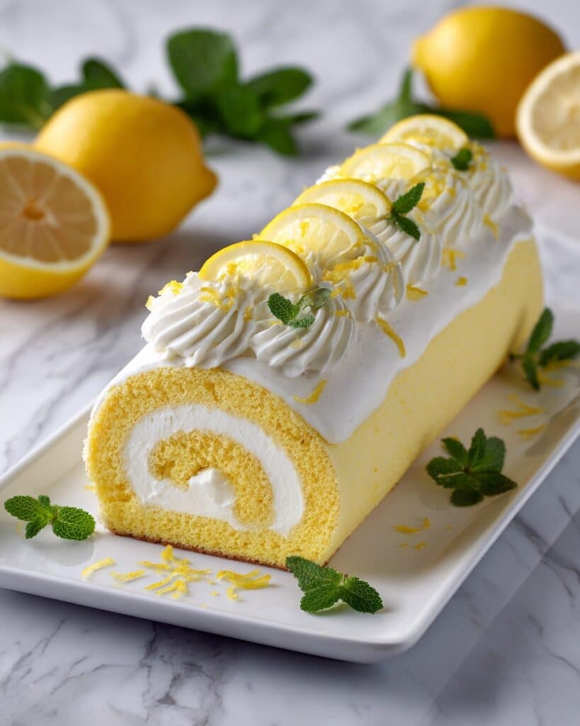 Easy Lemon Cream Roll Cake – Light and Delicious Recipe