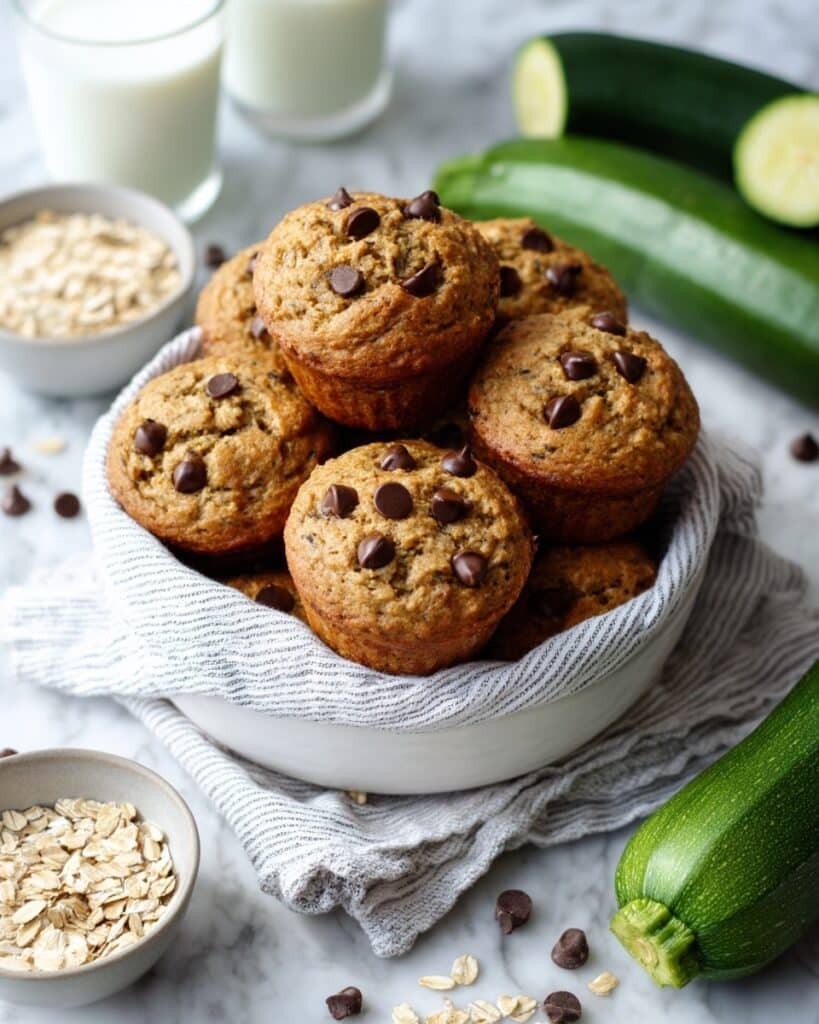 Chocolate Chip Zucchini Oatmeal Muffins Recipe