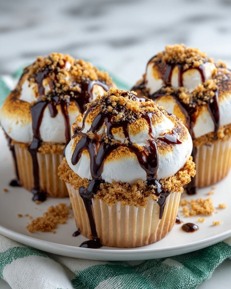 Decadent Gooey Toasted S’mores Cupcakes Recipe
