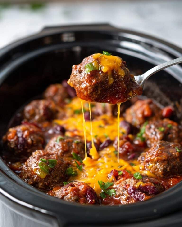 Crockpot Chili Cheese Meatballs Recipe