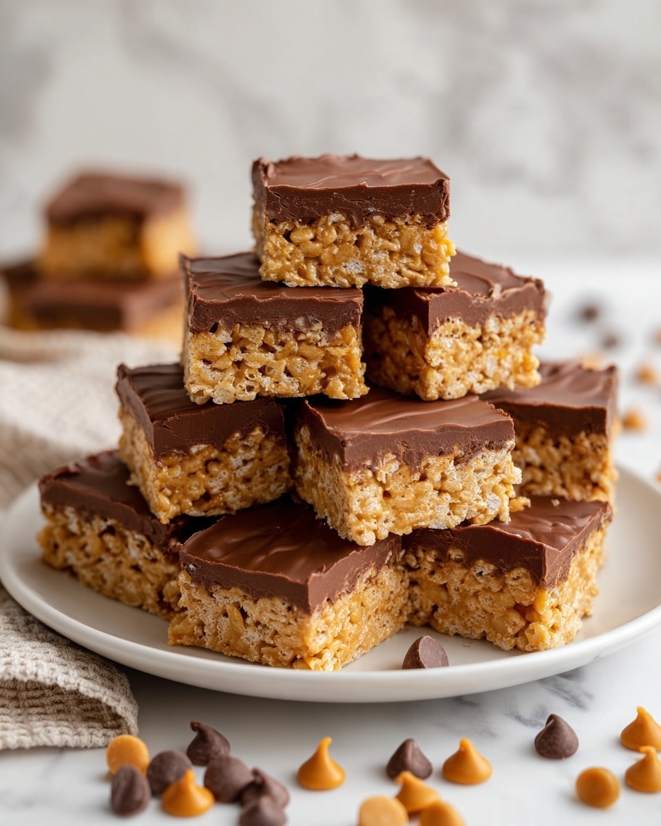 No-Bake Scotcheroos: Rice Krispies Treats with Chocolate and Butterscotch Topping Recipe