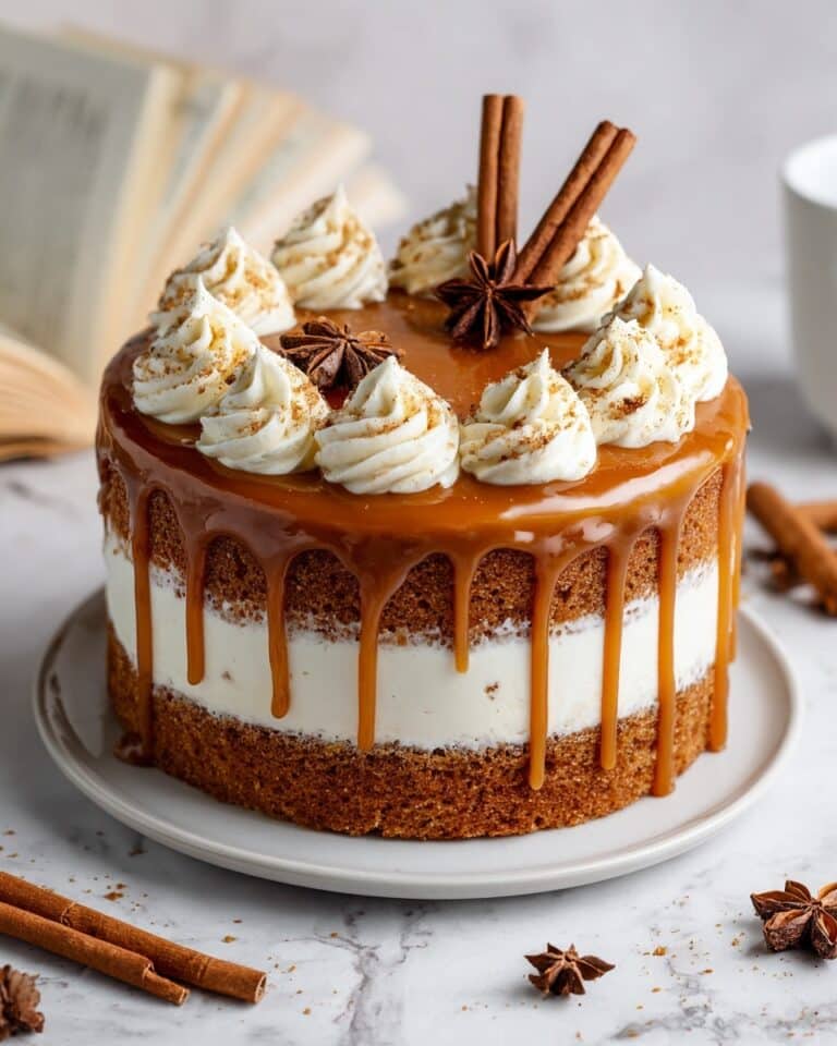 Spice Cake with Salted Caramel and Cream Cheese Frosting Recipe